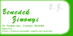 benedek zimonyi business card